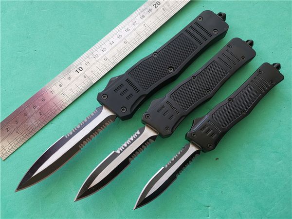 

3 Size 616 combat Double action automatic Camping Hunting knife Black Dagger Double Serrated Edge EDC Tactical knives Tools P877M F