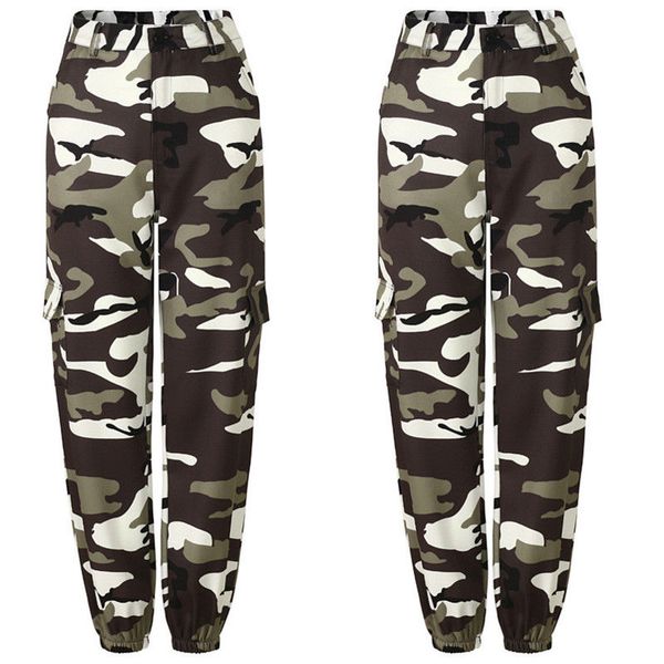

2018 new fashion women casual camouflage harem pants army trousers casual loose pants, Black;white