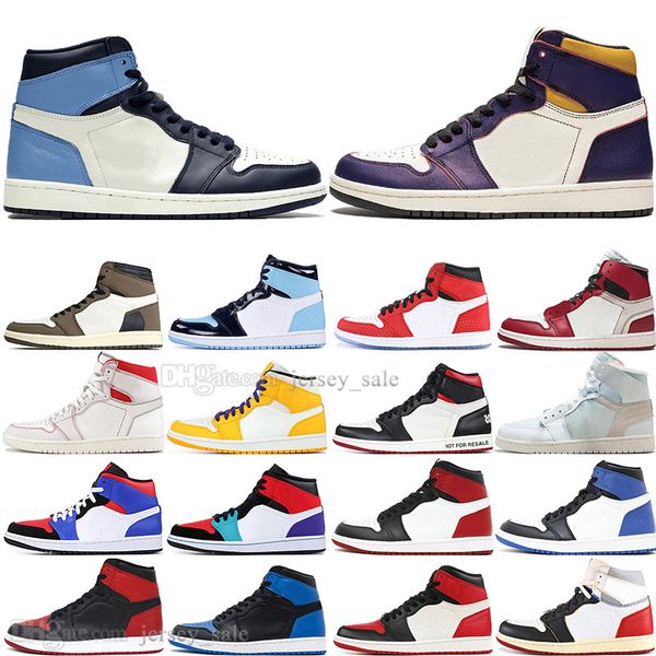 

new 1 high og travis scotts cactus jack unc spiderman mens basketball shoes 1s 3 banned bred toe men sports designer sneakers trainers