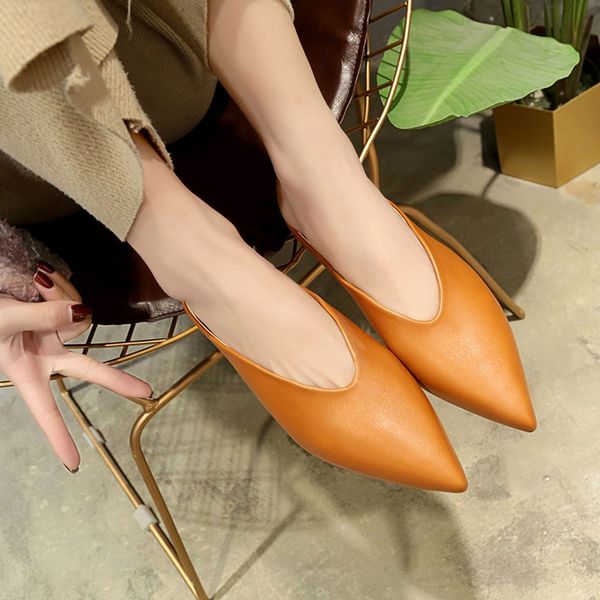 

vogue nice women slippers solid mules shoes women summer slippers pointed toe slides sandals home, Black