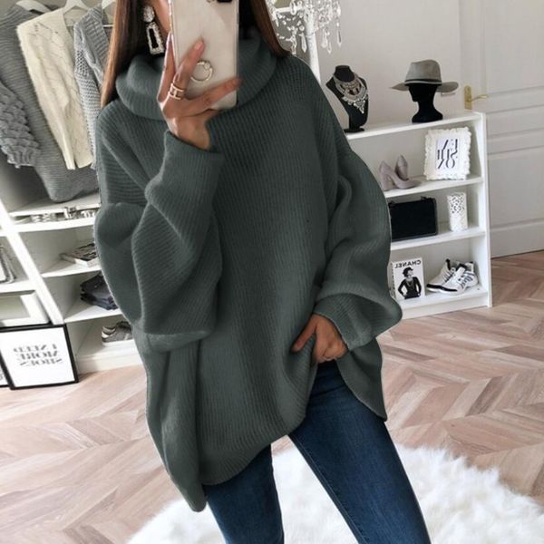 

casual loose autumn winter turtleneck sweater women solid knitted sweaters warm long sleeve pullover sweater black pink, White;black
