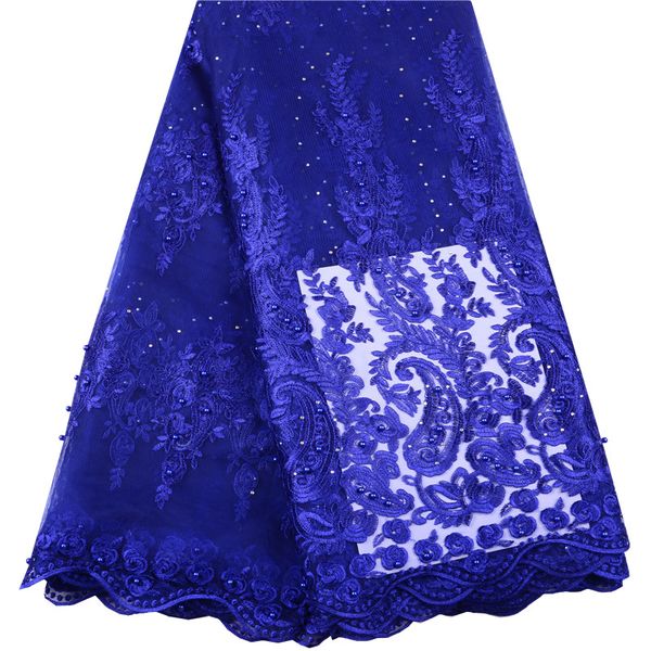 

2019 latest beaded french nigerian laces fabric high quality tulle african laces fabric wedding african french tulle lace 1492, Pink;blue