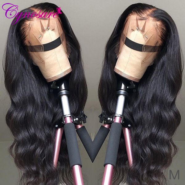 

cynosure human hair lace front wigs 360 lace frontal wig 13x4/13x6 brazilian body wave 150% density remy hair front wigs, Black;brown