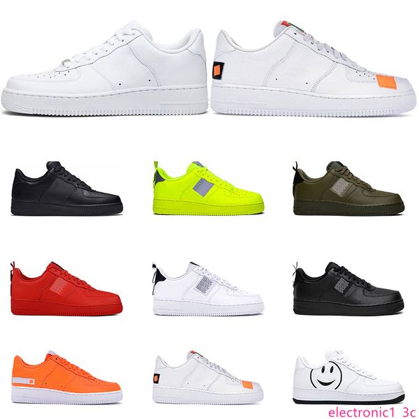 

2019 новые кожаные ботинки для полезности мужчины женщины белый черный тройной белый черный красный полезности общий оранжевый открытый плат, Black;green