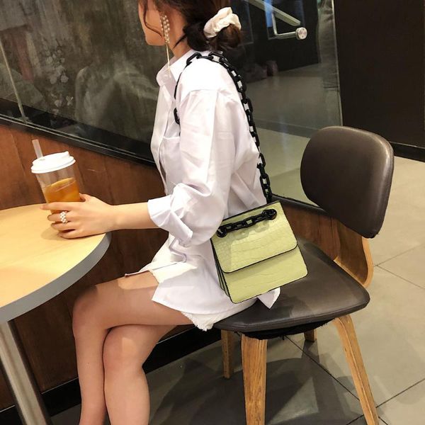 

ladies hand bags with big chain bag women designers leather shoulder bag women white handbag women's scrub fashion #3