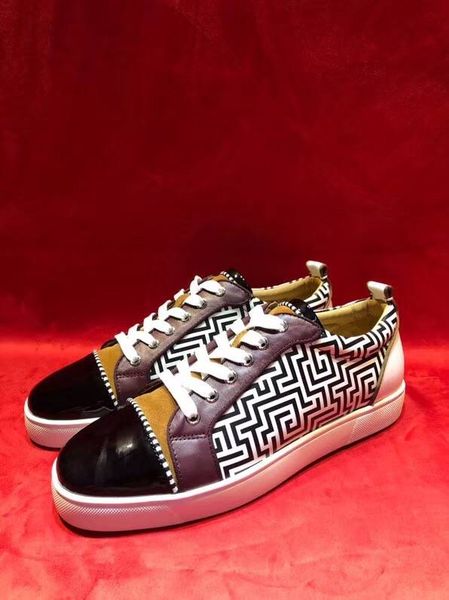 

2019 new arrival fashion casual shoes luxury design genuine leather lace-up printed shoes size:man38~47 woman34~41, Black