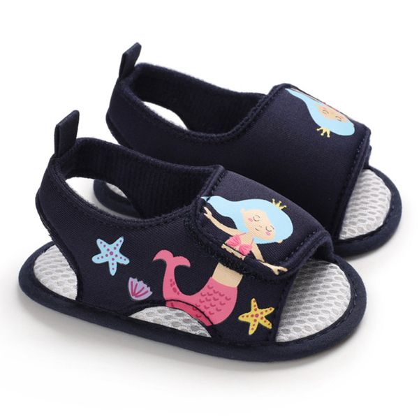 

baby girls breathable anti-slip summer shoes sandals toddler soft soled first walkers shoes, Black;red