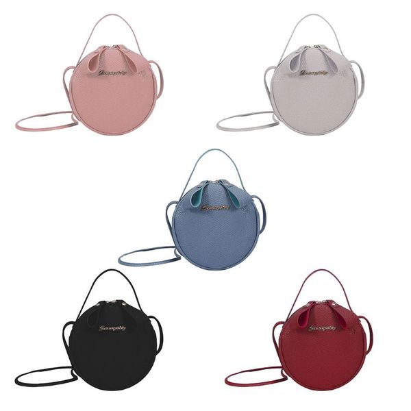 

thinkthendo women leather round shape handbag shoulder lady crossbody bag tote messenger satchel purse fashion new