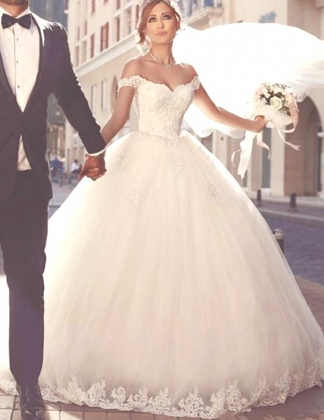 

plus size vintage arab wedding dresses puffy ball gowns vestidos de boda floor length white lace tulle off the shoulder wedding dresses