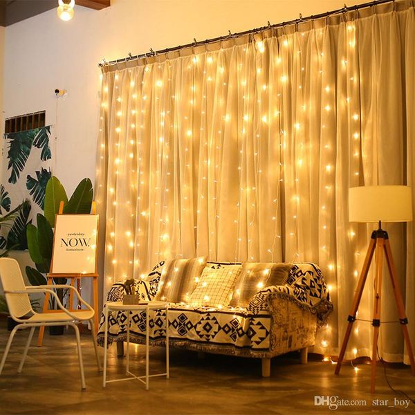 Remote Control 300 Led Window Curtain String Light 3 X 3m Usb Powered Fairy Lights Wedding Party Bedroom Outdoor Indoor Wall Decorations Cheap Home