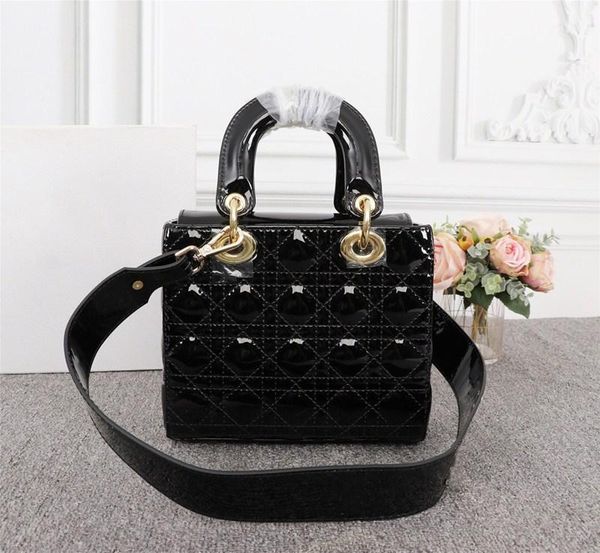 

women s shoulder bags patent leather solid color fashion temperament personality trend diamond lattice portable messenger bags