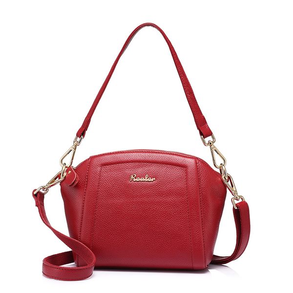 

realer brand women handbag genuine leather bag female small shoulder messenger bags fashion crossbody bag purple/gray/red/black
