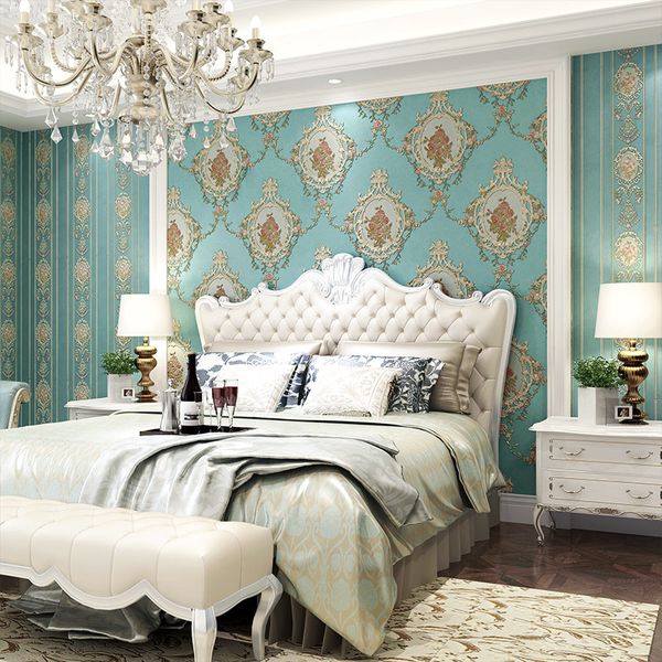 

3d european garden flower embossed non-woven wallpaper wedding house princess room delicate pastoral wall paper ab version diy