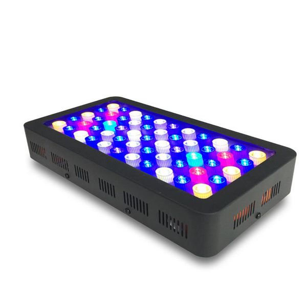 

dimmable led aquarium light 165w, full spectrum for coral reef fish freshwater and saltwater marine tanks square aluminum body