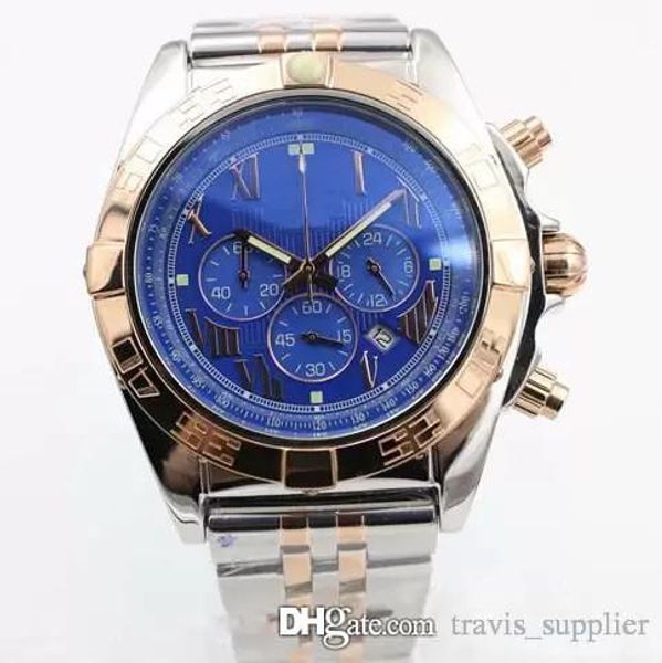 

New Luxury aaa Brel Quartz Wrist watch Blue Dial 45 mm Sapphire glass Original clasp 1884 Watch2234