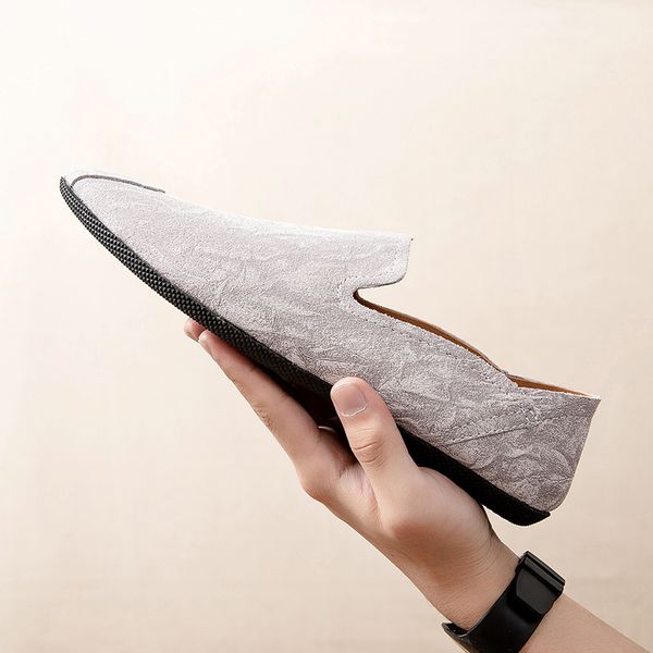 

men shoes casual 2020 genuine leather mens loafers moccasins italian breathable slip on boat shoes new, Black