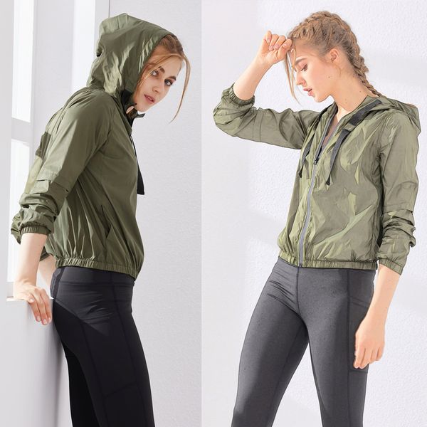 Women Sports Hooded Casual Long Sleeve Zipper Pocket Running Jacket Tops Coat Women Sports Hooded Casual Long Sleeve Zipper Pocket Running Jacket Tops Coat