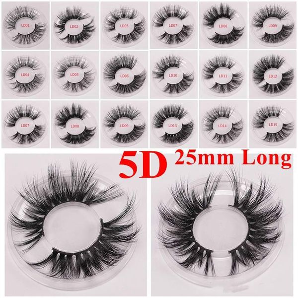 

3D Mink Eyelash 5D 25mm Long Thick Mink Lashes Handmade False Eyelash Eye Makeup Maquiagem LD Series 15 Styles