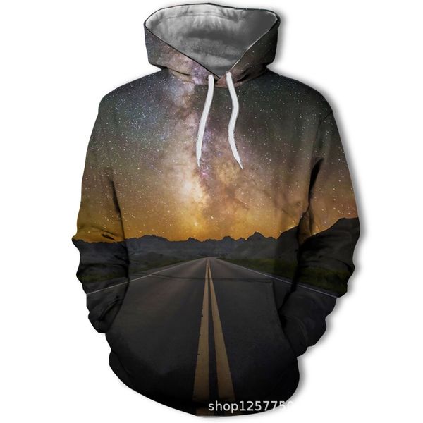 

mens designer dusk road 3d digital printed sweater, Black