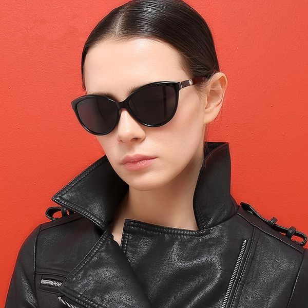

sunglasses 2021 fashion design cat eye women men polarized female sun glasses vintage style shades, White;black