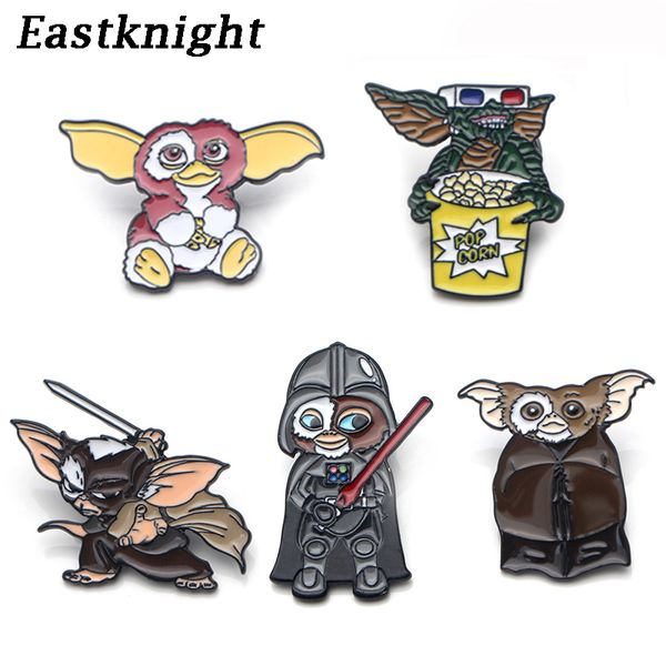 

k617 cute gremlins cosplay cartoon gizmo metal enamel pins and brooches for women men lapel pin backpack bags hat badge 1pcs, Gray