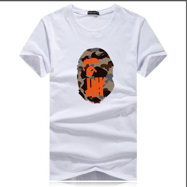 

a8 men's women'short-sleeved cotton summer printing pattern loose version of the upper body super handsome fashion trend men, White
