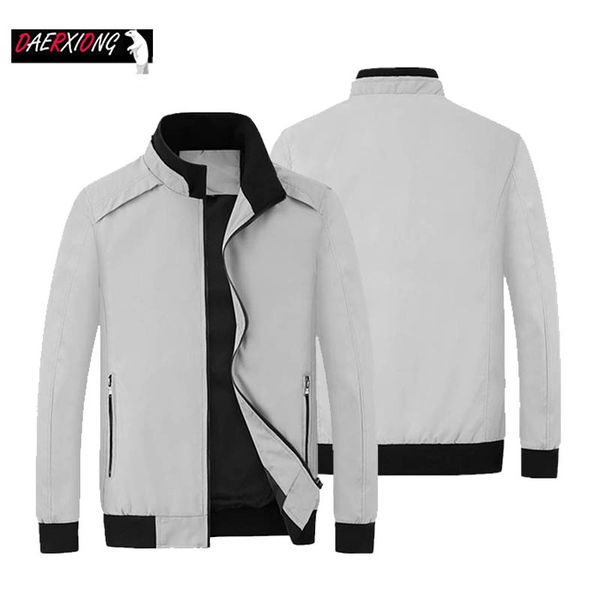 

new 2019 jacket men fashion stand collar thin mens jacket bomber zipper male casual loose fit pilot coat plus size m- 4xl, Black;brown