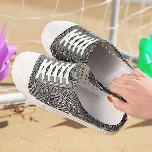 

new summer slippers sandals women sandals non-slip soft bottom students board shoes outdoor wear femme, Black