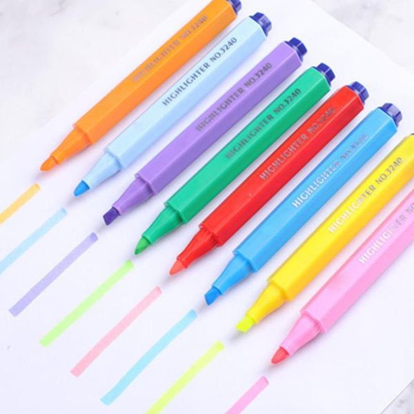

8pcs/set creative fluorescent pen highlighter pencil candy color drawing marker