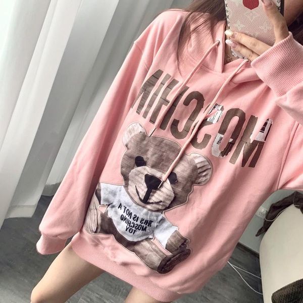 

brand designer women hoodies hooded sweatshirt embroid bear brand long sleeves hoodie pullover street sport s- jb1 20031207l, Black