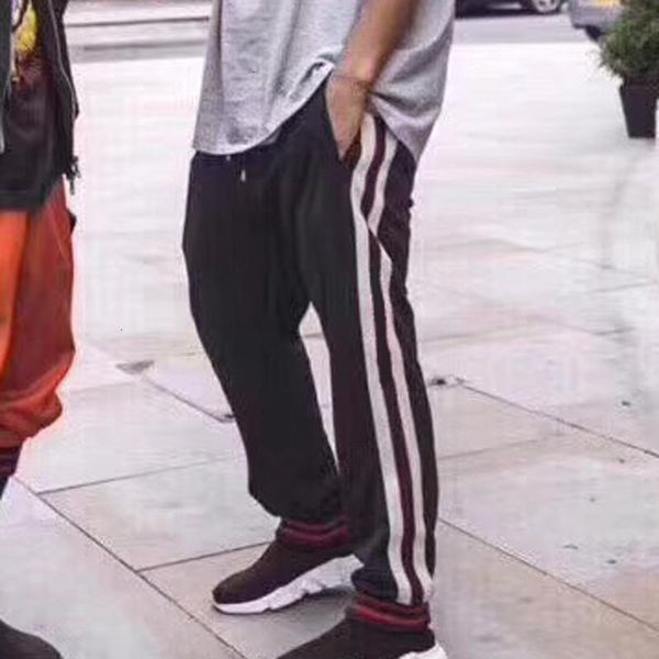 

2020 тренировочные штаны шнурком side streak fashion street скейтборд мужчины женщины повседневная street брюки фитнес дышащий sweatpants hf, Black