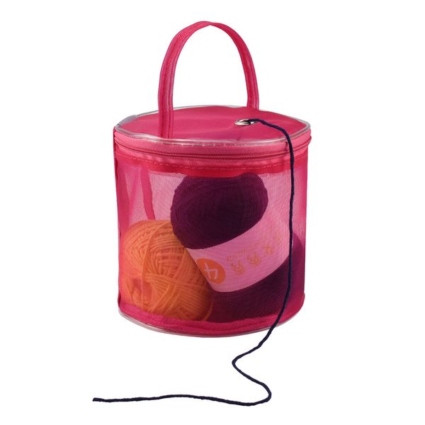 

wire mesh portable knitting baskets lightweight storage organizer weaving round bags wool storage bag yarn crochet