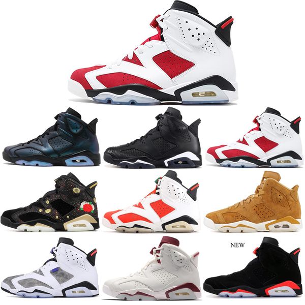

6 men Basketball shoes UNC maroon Carmine White Infrared Black Cat sports blue Olympic Oreo Angry bull Olympic Maroon 6s sports sneakers