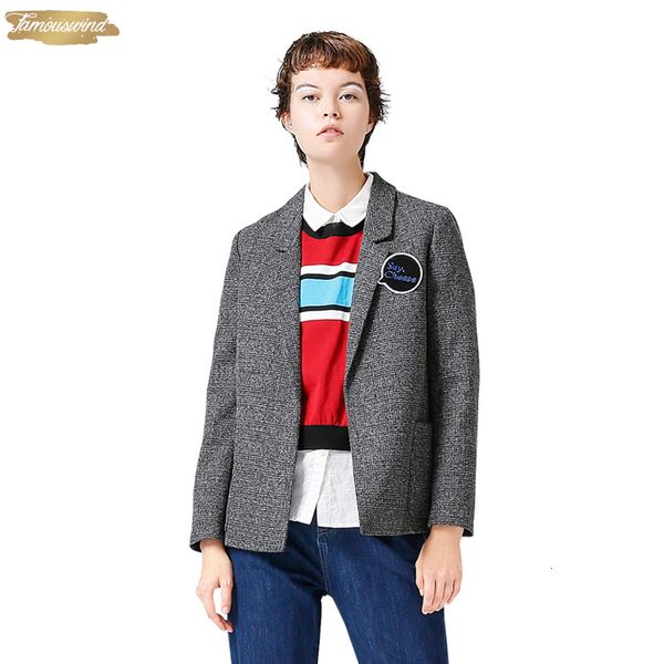 

plaid blazer vintage turn down collar one button long sleeve coat casual outerwear casaco femi women blazers and jackets, White;black