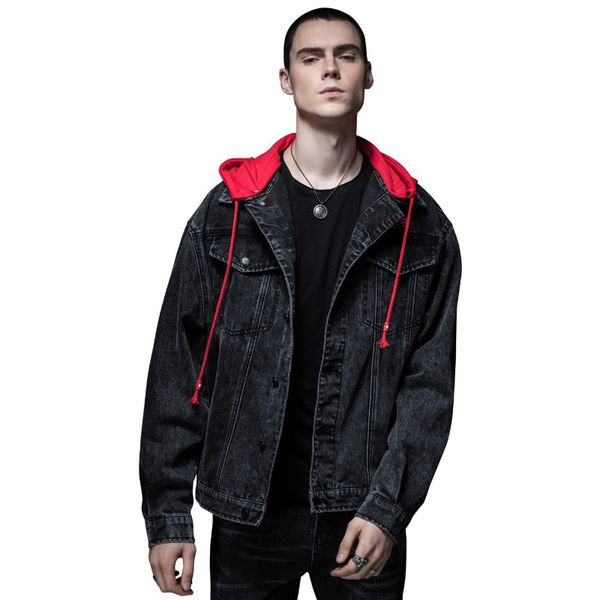 

embroidery women men denim jacket hiphop streetwear men jeans fashion denim jackets coats cassual, Black;brown