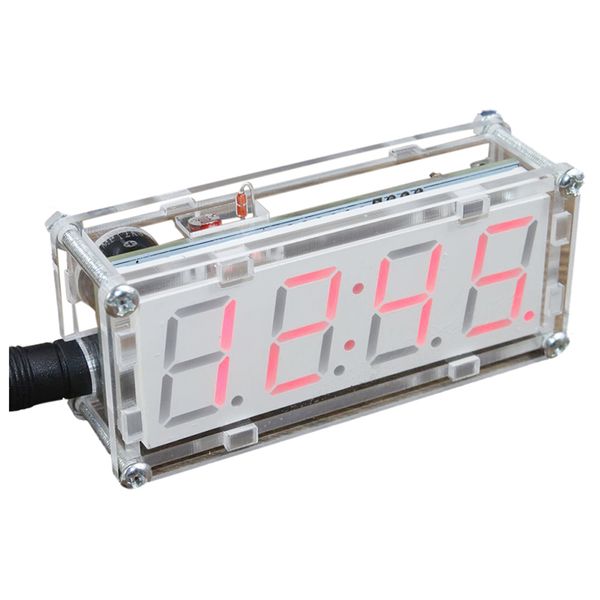 

4-digit diy led electronic clock kit minicontroller 0.8inch digital tube clock with hourly chime function diy kit mo