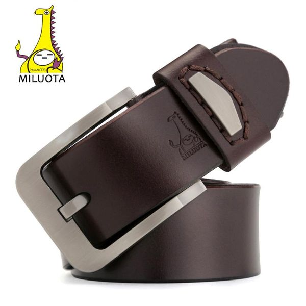 

miluota] mens designer belts luxury cow genuine leather strap male alloy pin buckle brand belt man mu011, Black;brown