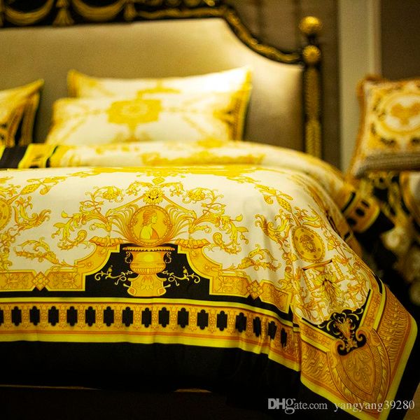 2019 Super Luxury European Style Luxury Gold Bedding Set Fashion