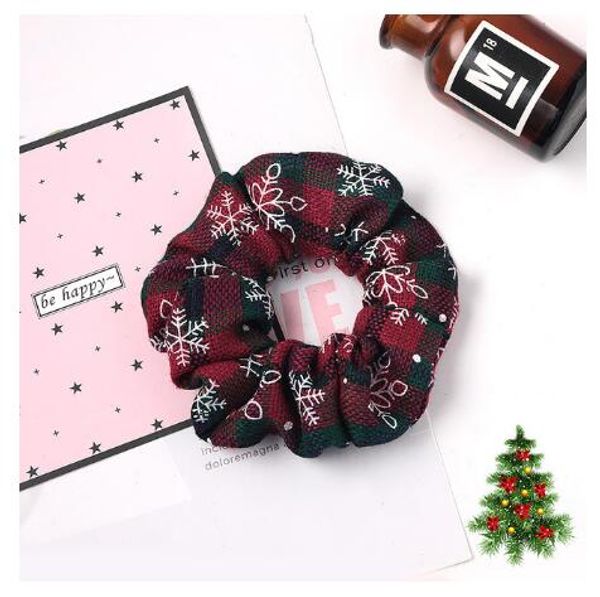 

sale 2pcs/women girls christmas xmas snow elastic ring hair ties accessories ponytail holder hairbands rubber band scrunchies, Slivery;white