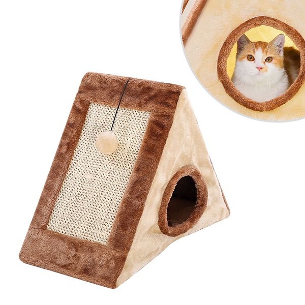 

1pc cosy durable soft creative practical cat cave triangle kitten bed bed scratching post cat supplies