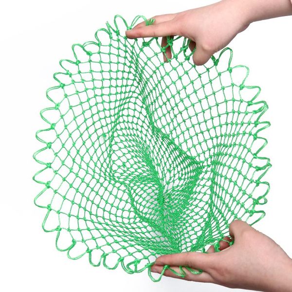 

35/40/50 cm green nylon fishing nets fishing collapsible rhombus mesh hole folding dip net
