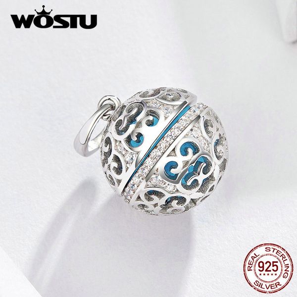 

оригинальный духи с pink blue ball ажурные мотаться подвески 925 стерлингового серебра fit diy браслет изготовление ювелирных изделий fic119, Blue;slivery