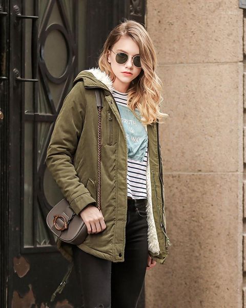 

sleeve coat teenager donna casual thick clothes designer womens winter jackets fashion solid student girls long, Black;brown