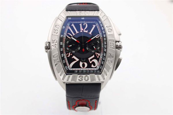 

gpg classic t racing mens wristwatches leather band 48mm dial sapphire glass watches man luxury mens watches gents ergal wrist watches, Slivery;brown