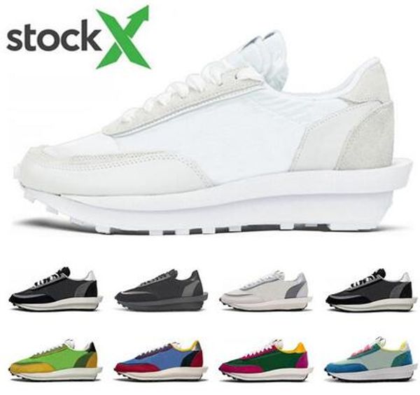 

2020 sacai ld waffle men women fashion sneakers triple black nylon summit white green multi mens trainer vintage casual shoes