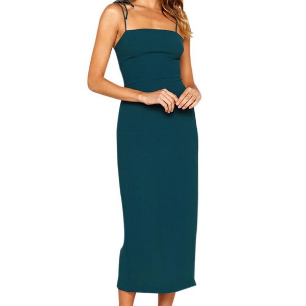 

women spaghetti strap summer dresses slim bandage long dress women's casual dress, Black;gray