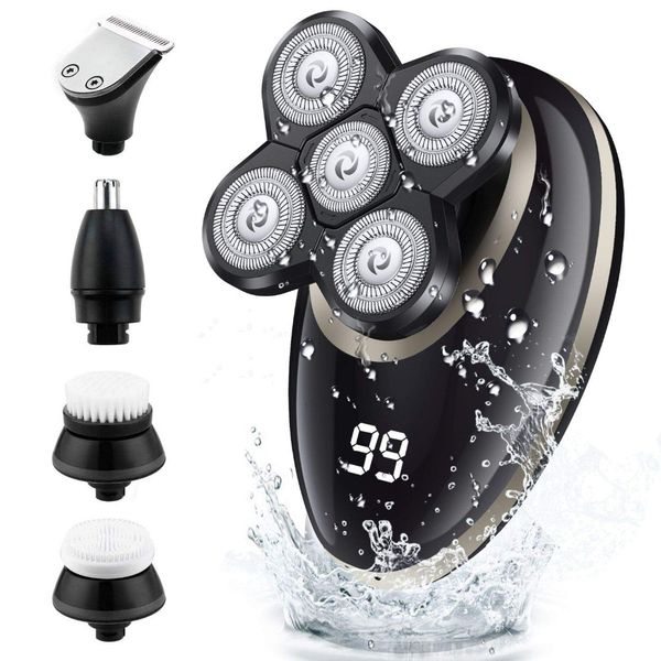 

электрическая бритва для мужчин лысая голова бритва светодиодный дисплей нос волосы триммер для бороды машинки для стрижки лица очищающая ще