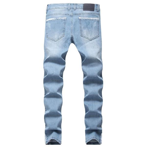 

women skateboard ripped designer biker jeans pantalones 19ss autumn slim fit jean men, Blue