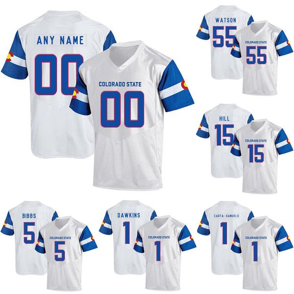 

collin hill stitched men's kapri bibbs k.j. carta-samuels josh watson dalyn dawkins colorado state college jersey, Black