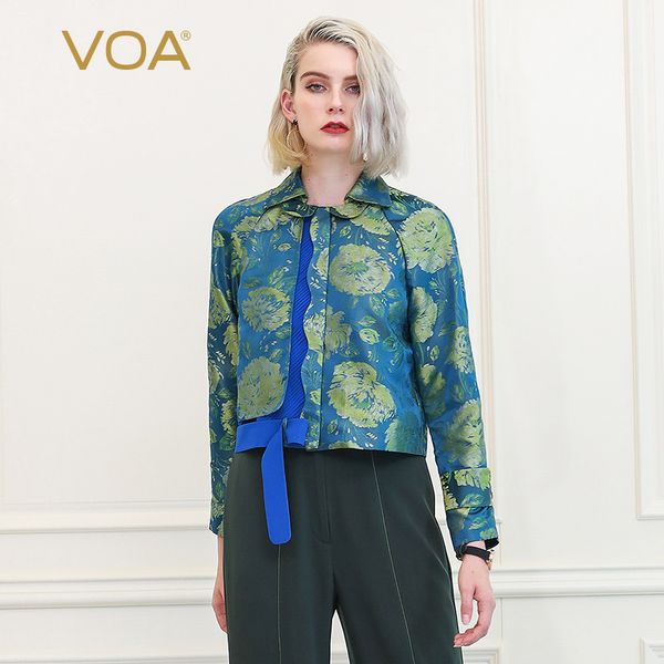 

voa китайская парча шелковая куртка женщин пальто harajuku дамы jas дамы kurtka blouson femme верхняя одежда casacos giubbotti донна w368, Black;brown